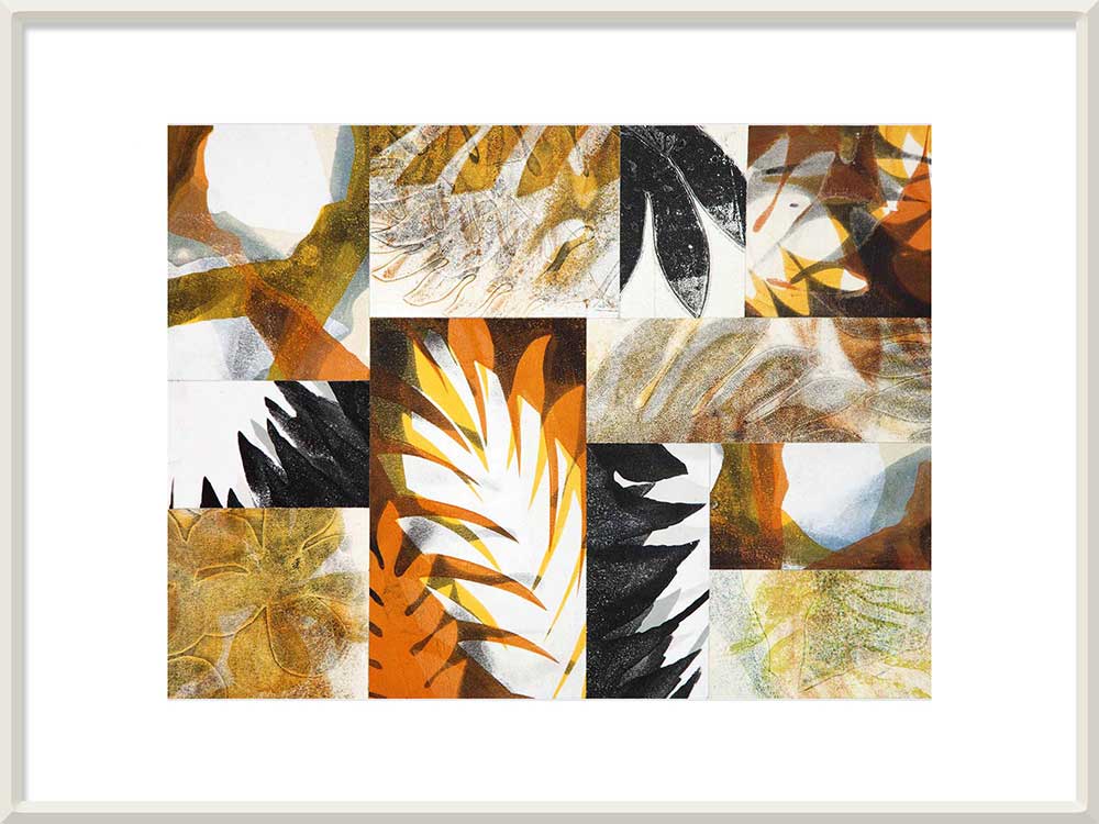 Tropical Orange Abstract Botanical Collage Print - Image 2